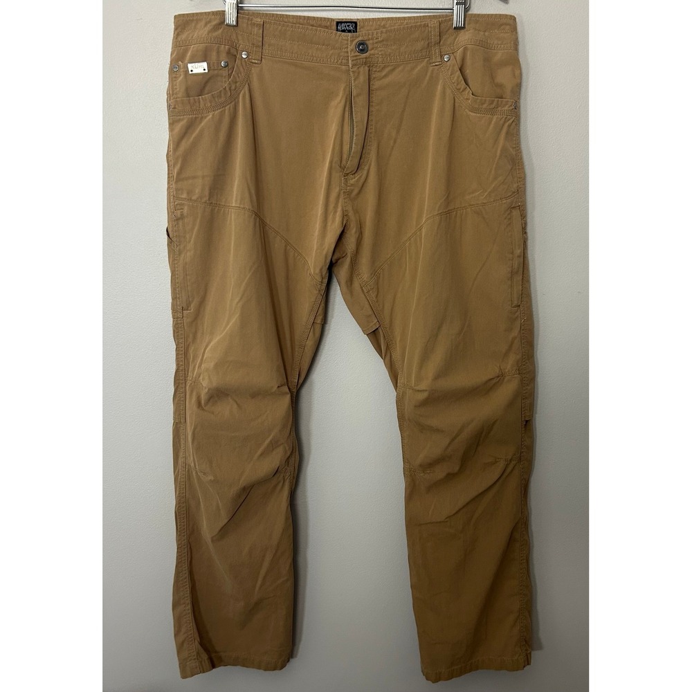 KUHL‎ Rydr Pants Men 40x32 Khaki Brown Vented Crotch Knee Hiking Outdoor Utility